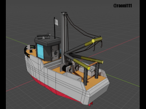 fishing boat low poly 3D 모델
