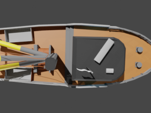fishing boat low poly 3D 모델