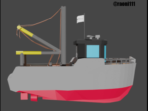 fishing boat low poly 3D 모델