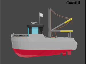 fishing boat low poly 3D 모델