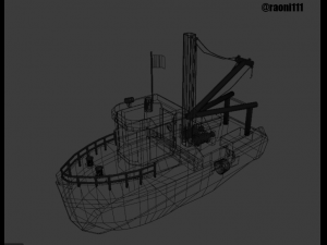 fishing boat low poly 3D 모델