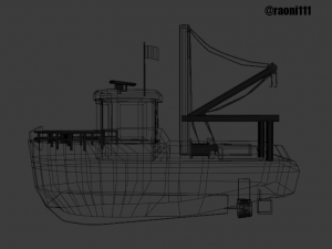 fishing boat low poly 3D 모델