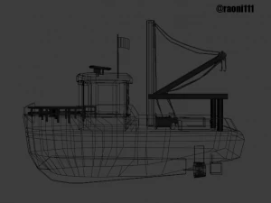 fishing boat low poly 3D Model