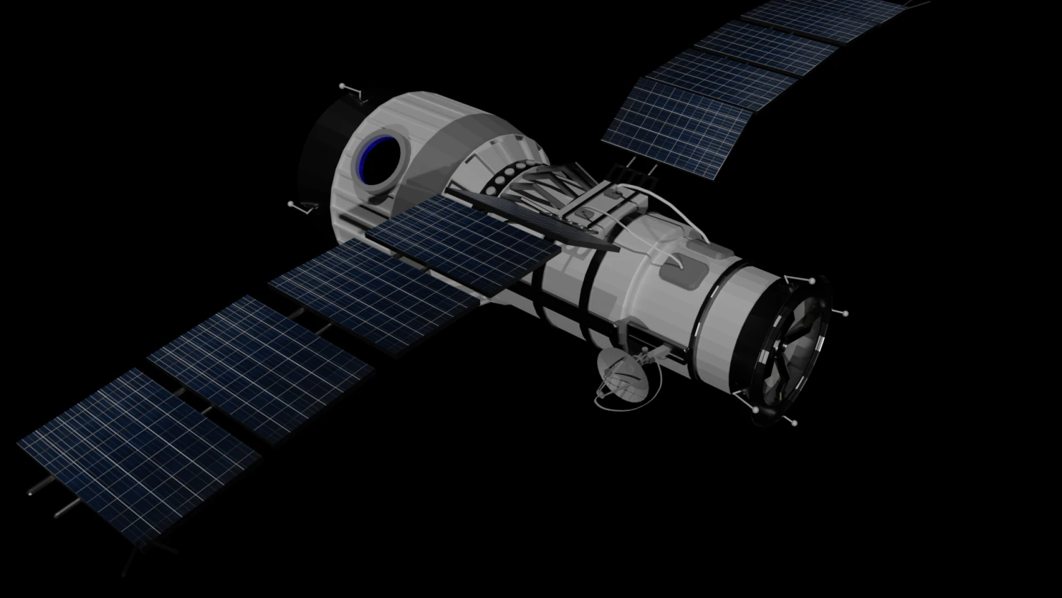 sat&eacute;lite baixo poli Modelo 3D .c4d .max .obj .3ds .fbx .stl .blend 