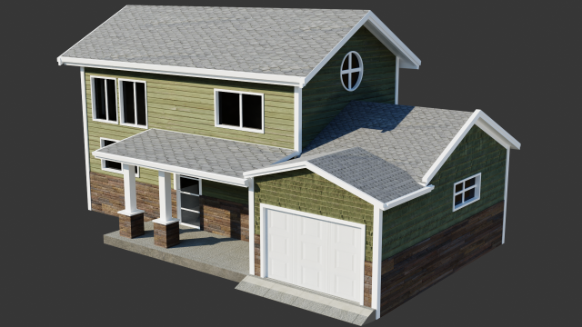 american house Model 3D .c4d .max .obj .3ds .fbx .stl .blend 