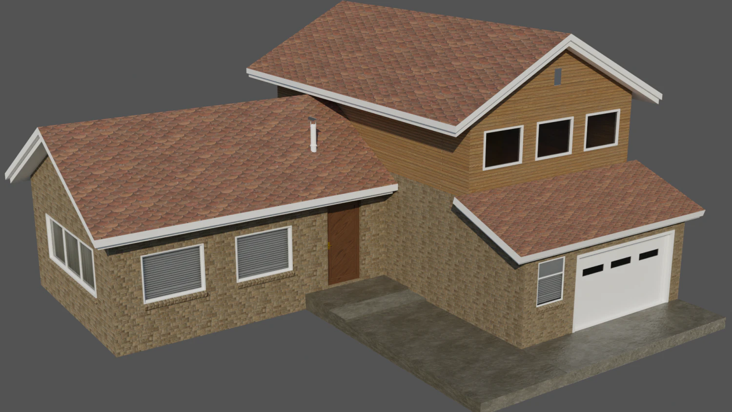 north america model house 2 3D Model .c4d .max .obj .3ds .fbx .stl .blend