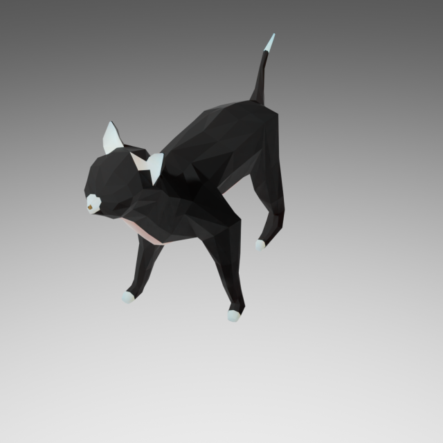 lowpoly cat 3D Model .c4d .max .obj .3ds .fbx .stl .blend 