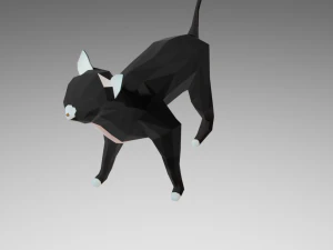 gatto lowpoly Modello 3D