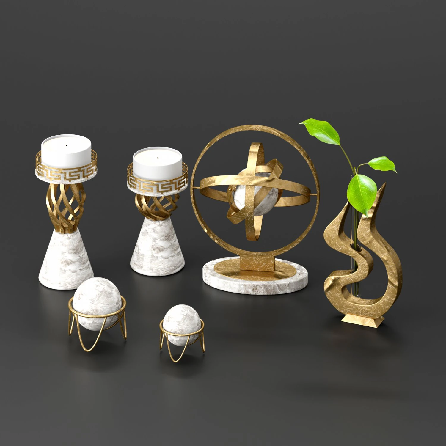 modern decor set 3D Model .c4d .max .obj .3ds .fbx .stl .blend