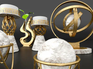 modern decor set 3D Model