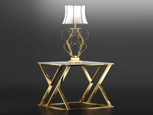 黄金のテーブルランプ 3Dモデル