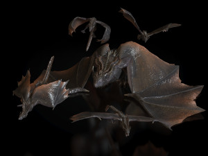 Dragon fantasy character Low-poly 3D मॉडल