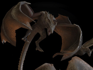 Dragon fantasy character Low-poly 3D मॉडल