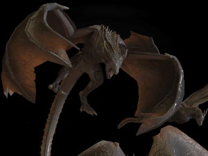 Dragon fantasy character Low-poly 3D Model