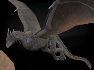 Dragon fantasy character Low-poly 3D मॉडल
