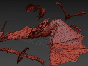 Dragon fantasy character Low-poly 3D Model