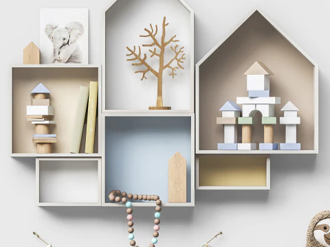 Child Toys and furniture set 3D Model