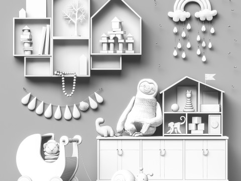 Child Toys and furniture set 3D Model