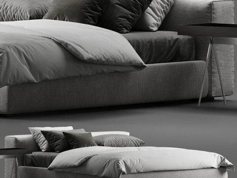 Modern bed 01 3D Model
