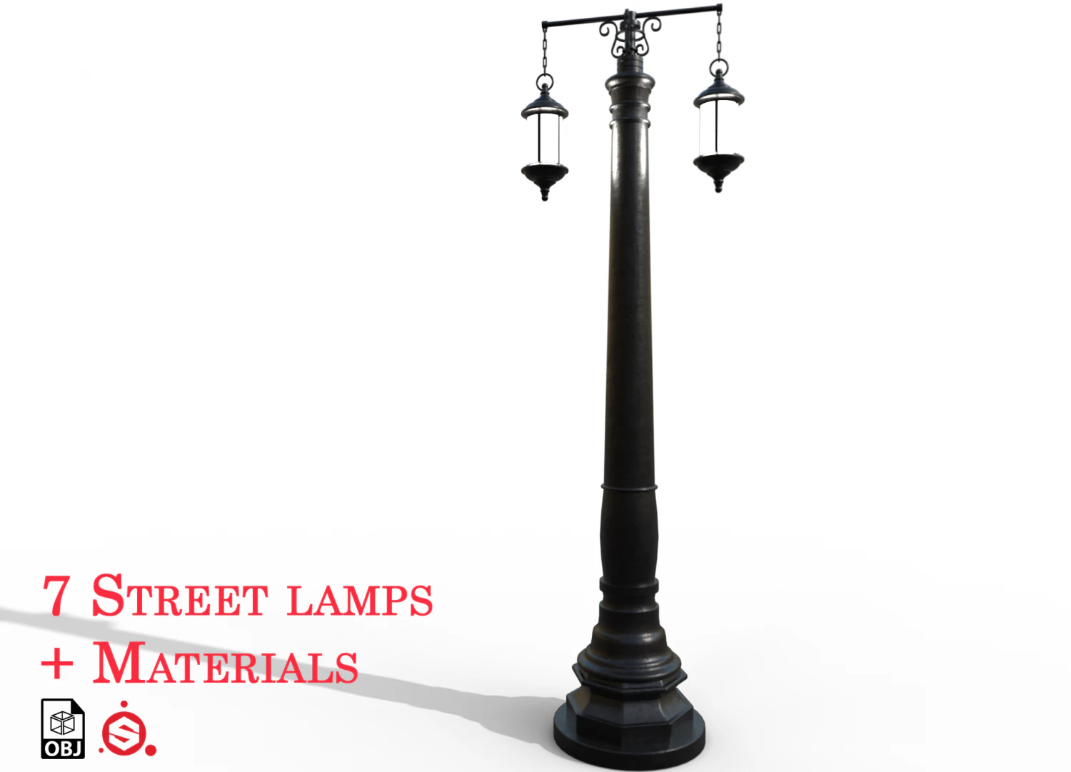 street lamp collection 3D Model .c4d .max .obj .3ds .fbx .stl .blend 