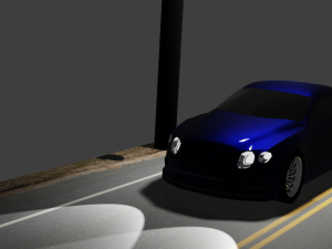 bentley continental 2015 with all surroundings complete with lightmaterials etc 3D-Modell
