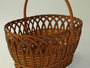 籐のバスケット 3Dモデル