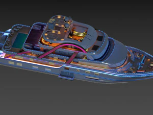 city night scene speed boat night cruise steamship passenger ship steamship 3D Model