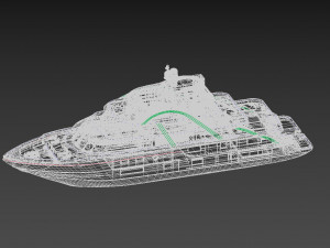 city night scene speed boat night cruise steamship passenger ship steamship Model 3D