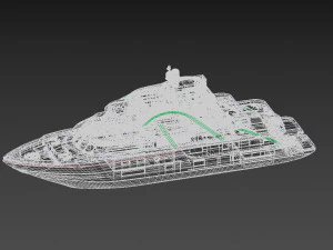 city night scene speed boat night cruise steamship passenger ship steamship 3D Model