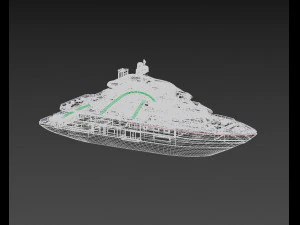 city night scene speed boat night cruise steamship passenger ship steamship 3D Model