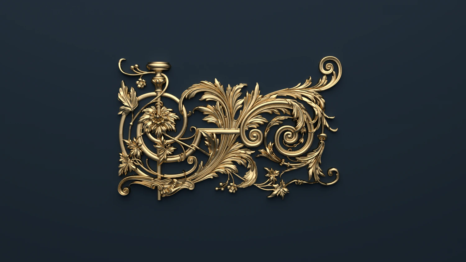 classic decor ornament v-04 3D Model .c4d .max .obj .3ds .fbx .stl .blend