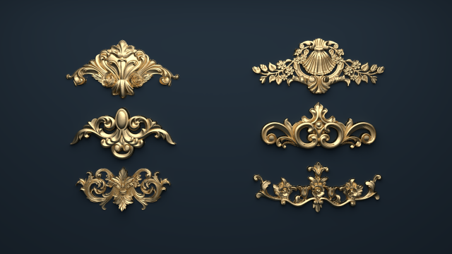 classic decor ornament v-05 3D-Modell .c4d .max .obj .3ds .fbx .stl .blend 