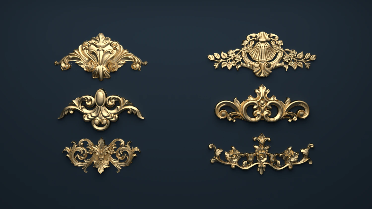 classic decor ornament v-05 3D Model .c4d .max .obj .3ds .fbx .stl .blend 