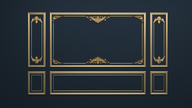 plaster decorative frame 01 3Dモデル .c4d .max .obj .3ds .fbx .stl .blend 