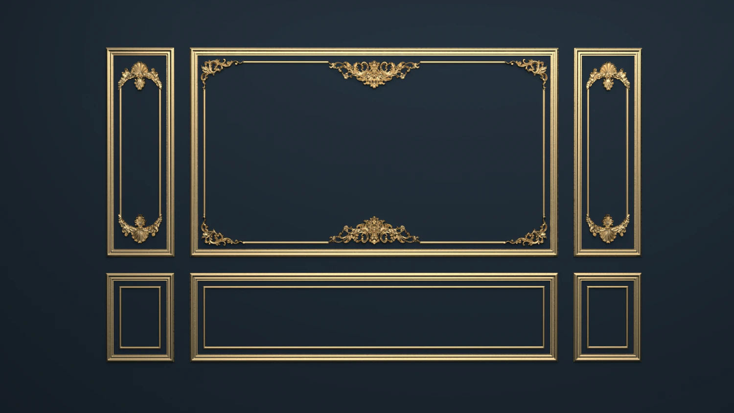 plaster decorative frame 01 3D Model .c4d .max .obj .3ds .fbx .stl .blend 