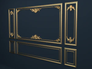 plaster decorative frame 01 3D Model