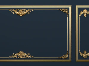 plaster decorative frame 01 3D Model