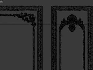 plaster decorative frame 01 3D Model