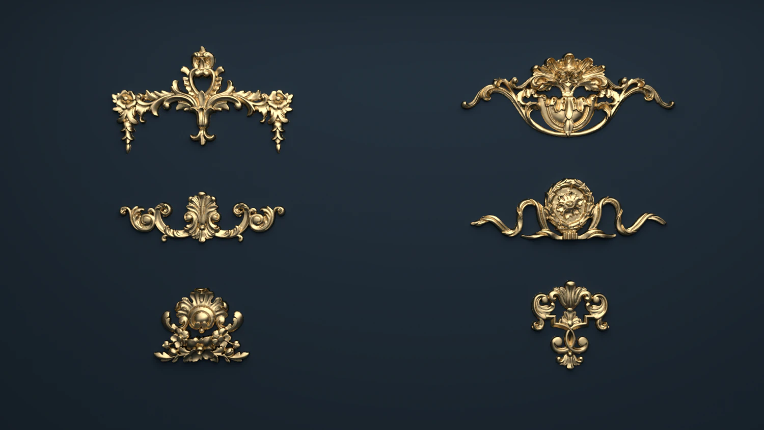 classic decor ornament v-07 3D Model .c4d .max .obj .3ds .fbx .stl .blend 