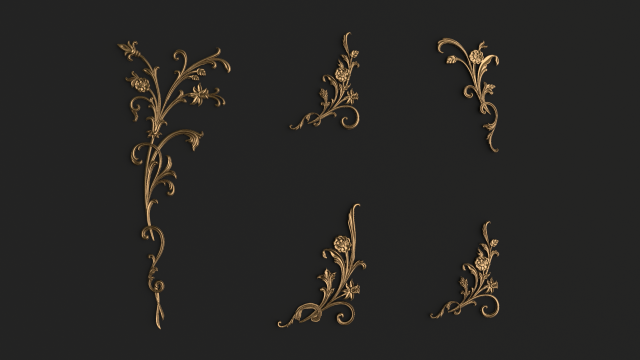 classic decor ornament v-08 3D Model .c4d .max .obj .3ds .fbx .stl .blend 