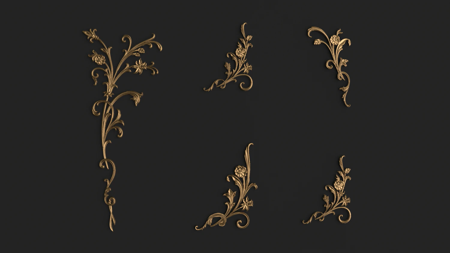 classic decor ornament v-08 3D Model .c4d .max .obj .3ds .fbx .stl .blend 