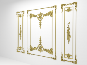 plaster decorative frame 04 3D Model