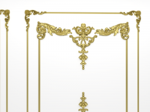 plaster decorative frame 04 3D Model