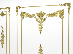 plaster decorative frame 04 3D Model