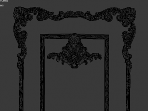 plaster decorative frame 04 3D Model