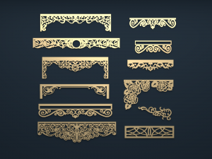 collection of curtain accessories 01 3D 모델