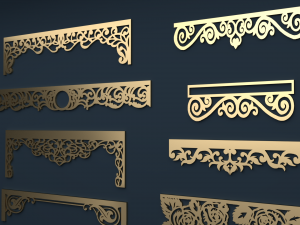 collection of curtain accessories 01 3D-Modell