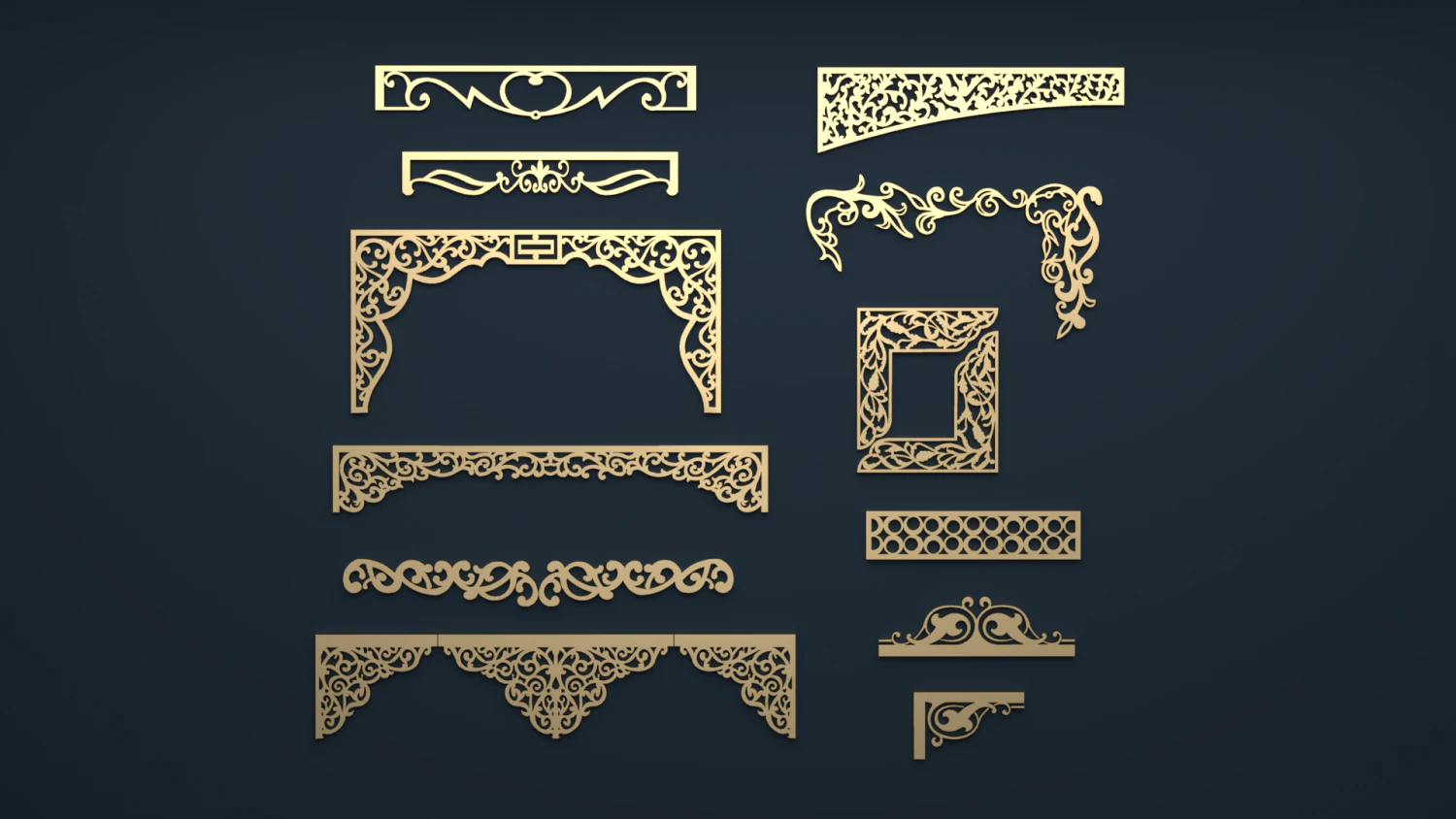 collection of curtain accessories 02 3D Model .c4d .max .obj .3ds .fbx .stl .blend 