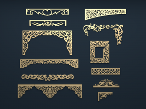 collection of curtain accessories 02 3D Модель