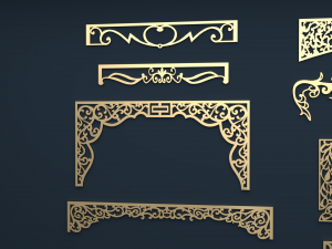 collection of curtain accessories 02 Modello 3D